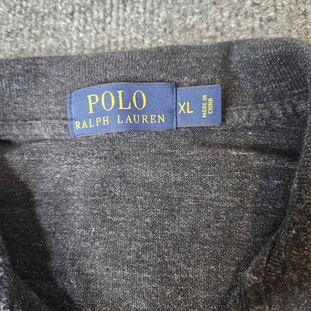 Polo Ralph Lauren Men's Longsleeve Polo Shirt Size XL Gray Preppy Classic‎